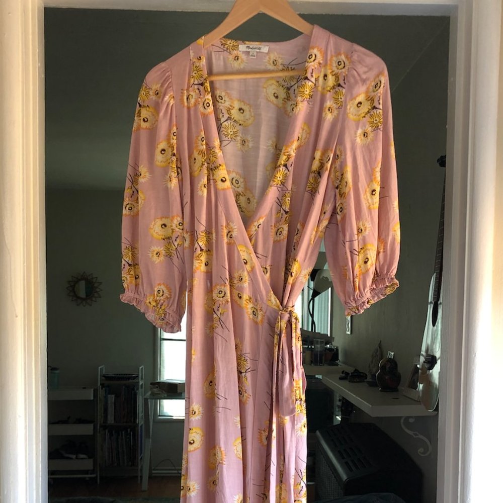 Madewell Ruffle-Cuff Wrap Dress